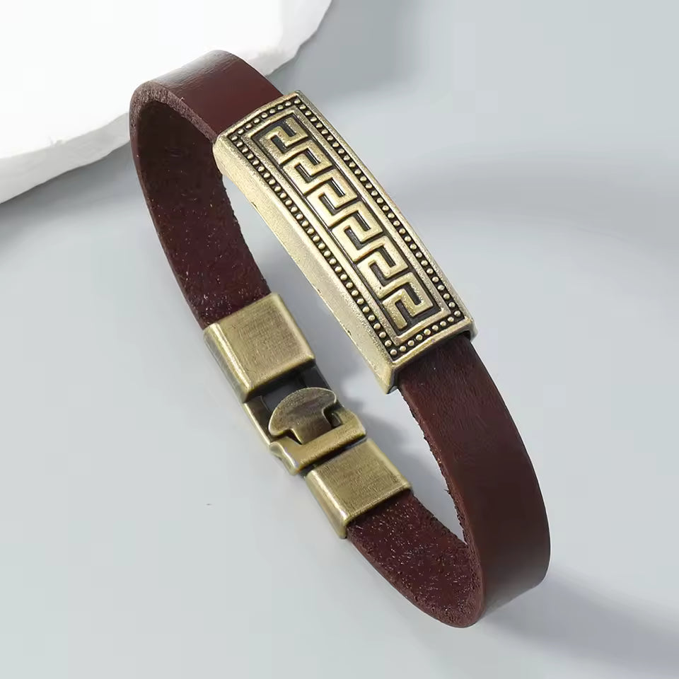 1 Piece vintage leather bracelet for men by fashionfashion