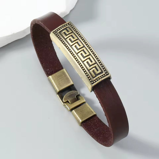 1 Piece vintage leather bracelet for men by fashionfashion
