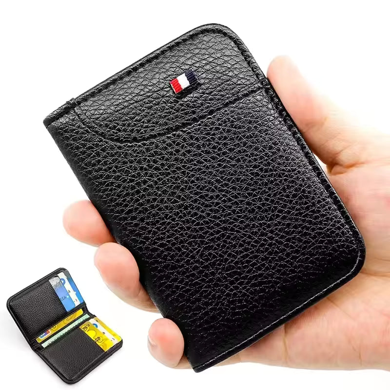 Slim PU Leather Mini Card Wallet for Men – Soft & Lightweight Credit Card Holder by fashionfashion