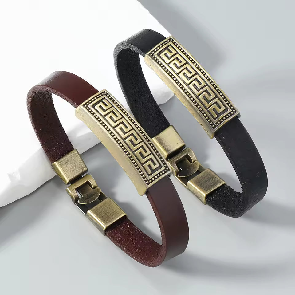 1 Piece vintage leather bracelet for men by fashionfashion